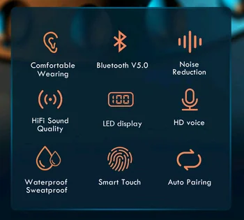 2021 TWS Bluetooth 5.0 Slušalke Polnjenje Box Brezžične Slušalke 9D Stereo Šport Nepremočljiva Čepkov Slušalke Z Mikrofonom