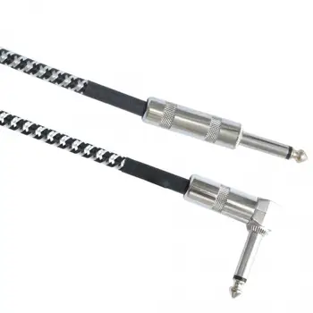 3m 10 m Trajne Mono Kabel Audio Moški Moški Črno Bel Wove Plašč Bakrene Žice Kabel 6.3 mm Vtič za Električno Instrumenti