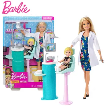 Prvotni Barbie Lutka Zobozdravnik Lutka & Playset Pretvarjamo, Zdravnik Igrača Z Dodatki Boneca Za Otroke Darilo za Rojstni dan Polje FXP16