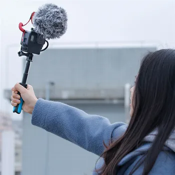 Zaščitno Ohišje Ohišje Lupino za GoPro Hero 7/6/5 Kletko Okvirja Hladno Video Snemanje Vlog Hot-shoe Primeru za Mikrofon LED Luči