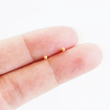 1,5 mm mini male stud uhani za ženske in moške, Pravi 925 Sterling Srebro srčkan majhen krog Zlato Barvo piercing za ušesa fine nakit