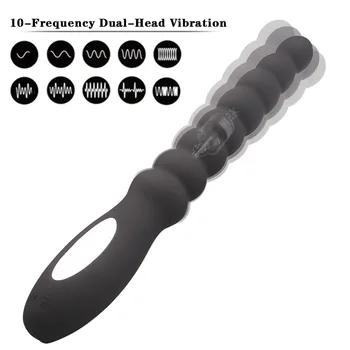 10 Hitrost Analni Vibrator Analne Kroglice Prostate Masaža Dvojno Motornih Butt Plug Stimulator USB Charge Vibratorji Spolnih Igrač Za Moške, Ženske