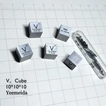 10 mm Vanadij Metal Kocke 6.2 g 99.9% Vgravirana Periodnega