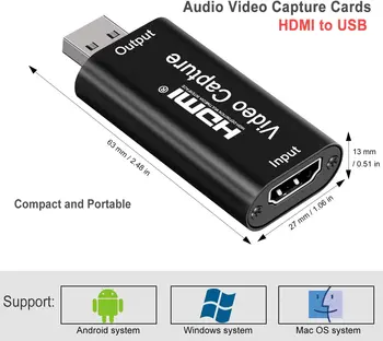 1080P HDMI, USB 2.0, Avdio in Video posnetki Kartice Snemanje za DSLR Kamere Action Cam za igre na Srečo Pretakanje Živo Oddajanje