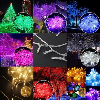 10M LED String 8 Barve Božični Luči Vila Lučka Poroko Luces Dekoracijo Nepremočljiva Prostem Stranka Počitnice Razsvetljavo Garland
