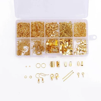 1Box Nakit, izdelava jastog zaponko skoki obroč kroglic ogrlice koncu, kar materiala set za DIY nakit dodatki