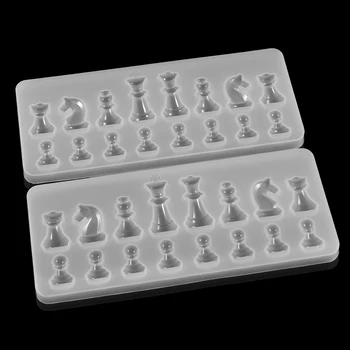1sets 3D Mednarodni Šahovski Epoksi Smolo Plesni Šahovske Figure, UV Smolo Plesni Silikona Za DIY Nakit, ki opravlja Dobave, Ročno izdelan