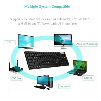 2.4 G Brezžično Tipkovnico in Miško Mini multimedijskim Mouse Combo Set Za Notebook Laptop Mac Desktop PC TV Pisarniški Material