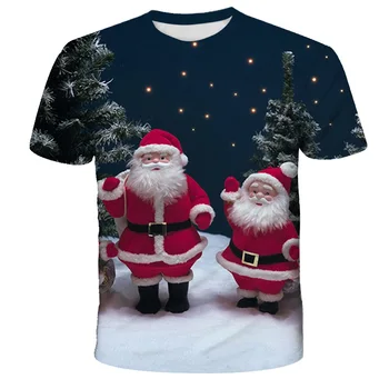 2020 Božič nove T-shirt risanka Božiček, 3D tisk T-shirt anime T-shirt top majica počitnice oblačila.