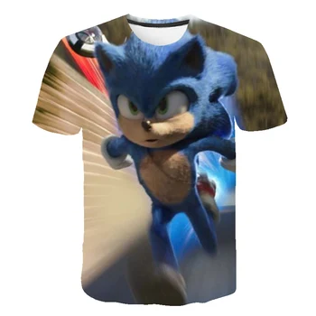2020 Luštna 3D Cartoon Majica s kratkimi rokavi otroci obleke Poletje Kratek Natisnjeni Sonic Hedgehog t-shirt Fantje Smešno Najstnik Otroci Vrhovi