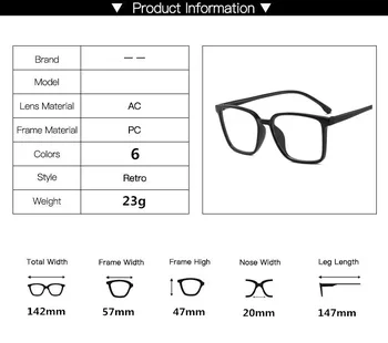 2020 Plastičnih Kvadratnih Očala Ženske Anti Blue Ray Igranje Računalniških Očal Okvir Moških Optični Spektakel Prozorno Jasen Okvir