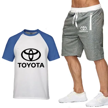 2020 Poletne Moške Kratke rokav Toyota Avto Logotip tiskanja Priložnostne Modni T-Shirt visoko kakovostnega Bombaža moška T-shirt majica+hlače obleko 2pc