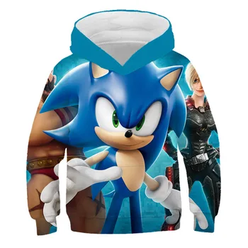 2020 Sonic Hedgehog Fantje Dekleta Hoodie oblačila Oblačila Hoodies otrok, Fant, Dekle, Jopice T-shirt Hoodied Bombaž Majica s kratkimi rokavi