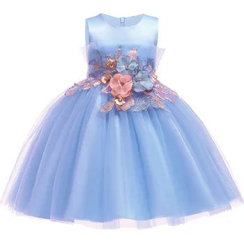 2020 Čipke Tiste Formalne Večer Poročni Obleki Tutu Princesa Obleko Cvet Dekleta, Otroci, Oblačila, Otroci Stranka Za Dekle Oblačila