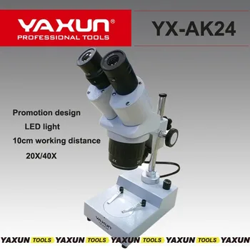 20x-40x Stereo Mikroskop, daljnogled za mobilni telefon Mobilni Telefon Popravila s Vrhu in na Dnu LED luči YAXUN AK24 nov design