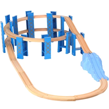 26PCS Plastično Spiralo Železniške proge Lesa Železniške dodatna Oprema Track Most Pomolov Z Prilegajo Lesene Thoma Biro Skladbe Igrače za Otroke