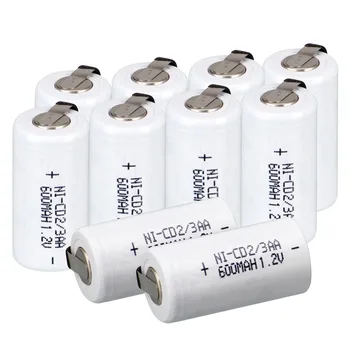 2~16Pcs Anmas Moč 1,2 V 600mAh Ni-CD 2/3 AA ni-cd Polnilna Baterija Bela baterije za polnjenje ni-cd Baterij