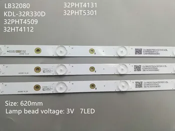3 KOS 7LED(3V) 620mm LED osvetlitvijo trakovi za 32PFT4131 32PHH4101 GJ-2K16 D2P5-315 D307-V2 01N19 01N18 KDL-32R330D 32PHT5301