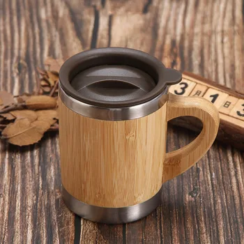 300 ml Pisarniško In Domačo Uporabo Ustvarjalno Oblikovanje Bambus Kave Skodelice S Pokrovom Srčkan Original Bambusa Skodelice Mleka Vrč Pivo