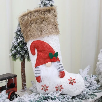 3D Plišastih švedski Gnome Božične Nogavice, Nogavica za Kamin, ki Visi Božič Okraski Božič Drevo Sladkarije Darilo Vrečko Obesek Visi