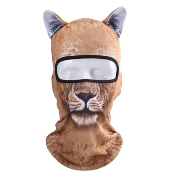 3D Živali Mačka Pes na Prostem, Kolesarska Kolesarski Šport Smučarski Poln Obraz Masko Klobuk