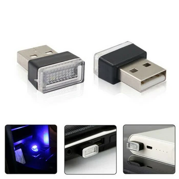 3PCS Mini Svetilke Žarnice Oprema USB LED Avto Notranje Svetlobe Neon Vzdušje Okolja