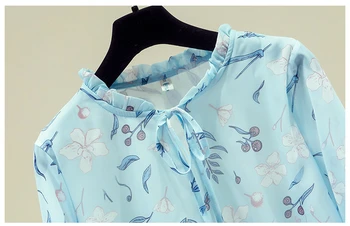 3XL Plus Velikost Dolg Rokav Tiskanja Šifon Bluzo Majica Vrhovi Bluzo Ženske Blusas Mujer De Moda 2021 Womens Vrhovi In Bluze D764
