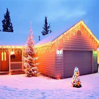 4.6 M LED Božična Svetloba Zunanja Notranja Garland Niz Vila Lučka Ulica Ledenica Zavesa Spusti za 0,4-0,6 m Vrt Doma Deco 110-220V