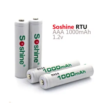 4pcs Original Soshine RTU AAA, 1,2 V 1000mah Vnaprej Zaračuna za ponovno Polnjenje Ni-MH Baterije z Baterijo Polje
