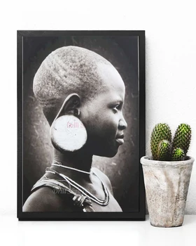 5D DIY Diamond Slikarstvo Belo in črno afriško žensko foto Polno diamond Vezenje Navzkrižno Šiv Mozaik doma Dekor Needlework