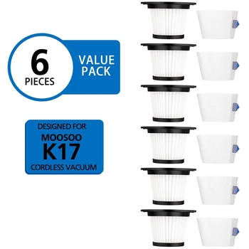 6 Pack Zamenjava HEPA Filter je Združljiv za MOOSOO K17 Akumulatorski Sesalniki
