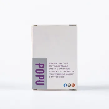 60 kos/ Škatla za Enkratno uporabo, 12 mm Tatoo Črnilo Skodelice za Permanentni Makeup & Tatoo White & Vijolična Barva