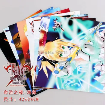 8pcs/veliko Usoda/stay Night Plakati Anime Usoda Slike Stenske Slike 42x29CM 8 Različnih Modelov Reliefno