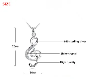 925 sterling silver fashion glasbeno noto sijoče kristalno ženske'pendant ogrlica nakit kratek polje verige ženske ženska ne zbledi
