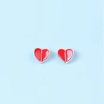 925 Sterling Srebro Pin Rdeče srce v obliki ustvarjalnih spusti glaze serije uhani, anti osebe, povečanje priljubljenosti