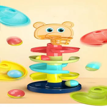 ABS Kup Stolp, Puzzle Baby Vozni Žogo Bell Igrače Otroci Ropota Obroč 0-24months Baby Otrok Novorojenček Izobraževalne in Učenje Darilo 2020