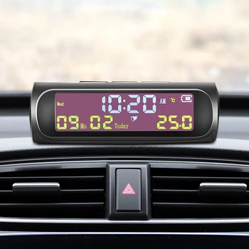 AN01/02 Smart Digitalna Ura TPMS Sončne Avto Digitalna Ura z LCD Čas Datum V Avtu Prikaz Temperature Auto Dodatki Notranjost