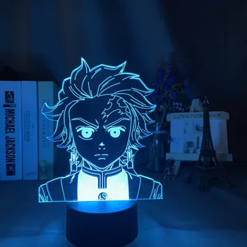 Anime Demon Slayer 3D Akril Noč Svetlobe LED Daljinski upravljalnik Pisane namizne Svetilke Spalnica Dekor Postelji Svetilko Otroka Darilo