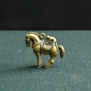 Antični Bronasti Opica Jahanje Konj Mini Desk Okraski Medenina Živali Hand Igro Kosov Doma Dekor Baker Majhne Figurice Darila