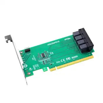 ANU04PE16 PCIe X4,Podporo NVMe SSD, 4 Port ,SFF8643, Da SFF8639 NVMe Controlle, (ne s kabli ne podpirajo LSI 8643*2 8639*2