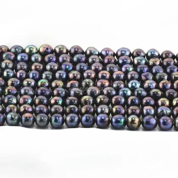 APDGG Pristnega Naravnega 12-13mm AA razred baročno nucleated black pearl pramenov svoboden kroglice ženske lady nakit DIY