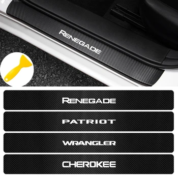 Avto styling 4Pcs Vrata Avtomobila Prag Nalepke Za Jeep Renegade Wrangler JK Rubikon Cherokee Patriot Pot Hawk Kompas
