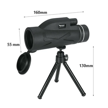 BAK4 80X100 Zoom HD Objektiv Prizmo Pohodništvo Oko Teleskop W/Telefon Clip&Stojalo