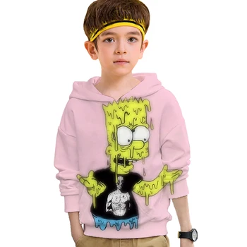 Bart Simpson hoodies za teen dekleta Modni Priložnostne 3D dolgo Sweatshirts Suknjič Novost Kakovosti Ulične jeseni Puloverju vrhovi
