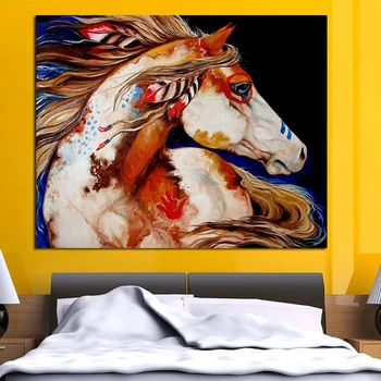 Barvo s številko umetnosti, barvanje z številkami Živali konj Evropski stil dekorativno slikarstvo odraslih ročno poslikano tlaka