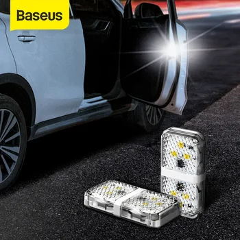 Baseus 2Pcs 6 Led Avto Openning Vrata opozorilna Lučka za Varnost Proti trčenju Flash Luči Brezžični Magnetni Signalna luč