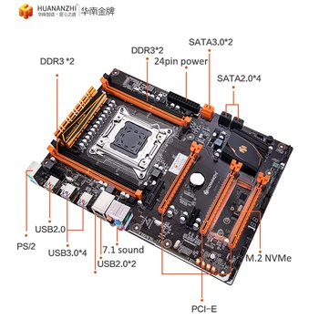 Blagovne znamke matično ploščo na prodajo HUANANZHI X79 matično ploščo z M. 2 slot, PROCESOR Intel Xeon E5 1650 V2 hladilnik z RAM-a, 16 G(4*4G) REG ECC