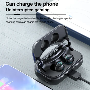 Bluetooth 5.1 Brezžične Slušalke Touch Kontrole Brezžični Headphons Šport Nepremočljiva Čepkov Slušalke Z LED Zaslon Polnjenje Box