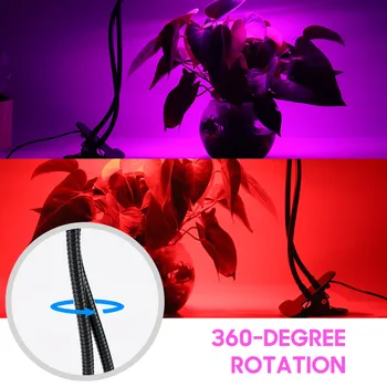 BORUiT 5 V USB Rastejo Luči Sobne Rastline Cvetje Toplogrednih Hydroponics Celoten Spekter LED Phytolamp Posnetek na Mizo Dvojno Glavo