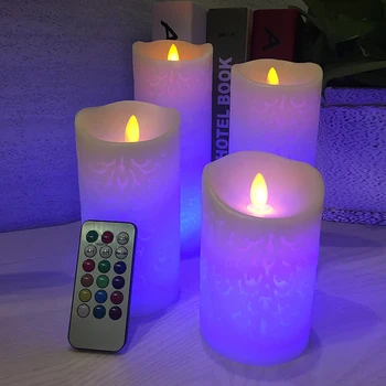 Brezplamensko Elektronski Candle Night Light LED Sveča Z RGB Daljinski upravljalnik Vosek za Sveče Za Božič Poročno Dekoracijo Doma
